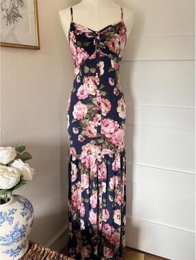 Y2K Venus Floral Button Front Maxi Dress